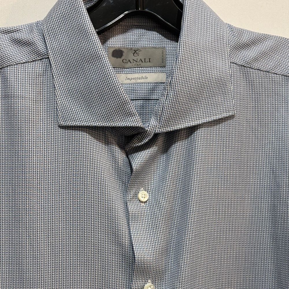 Canali Impeccabile 100% CottonMen's 43.17 Button Down NWT